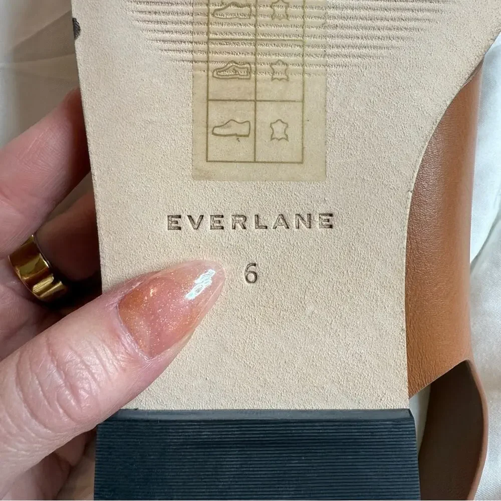 Everlane City Crossover Sandals Desert Tan Leather Buckle Flat 6 New w/o Box - Picture 5 of 6